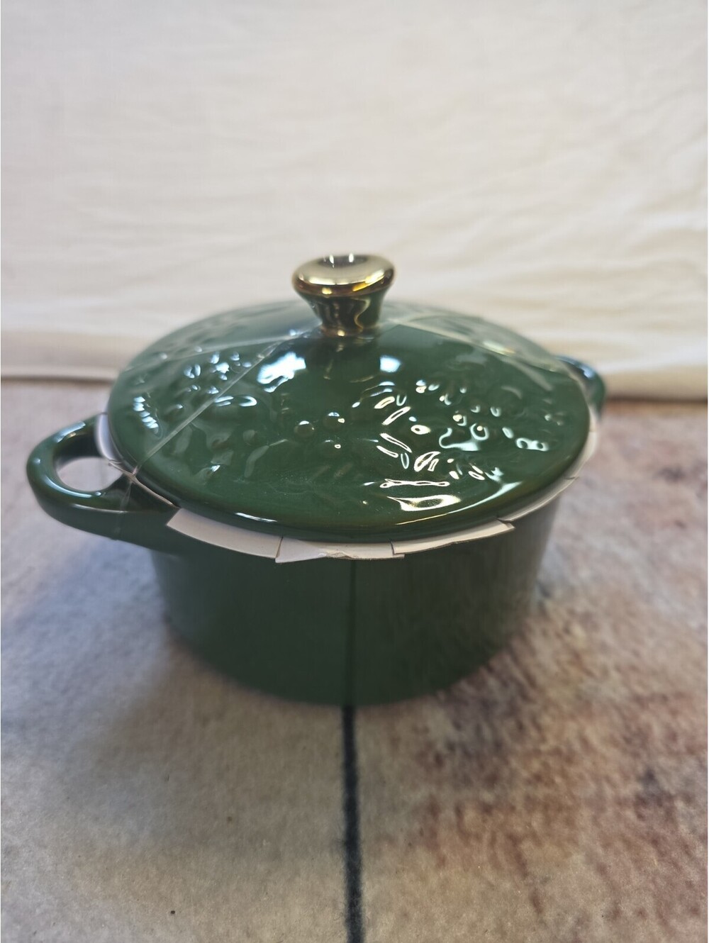 NEW World Market Mini Ceramic Cocotte Baking Dish 5 Inches Green